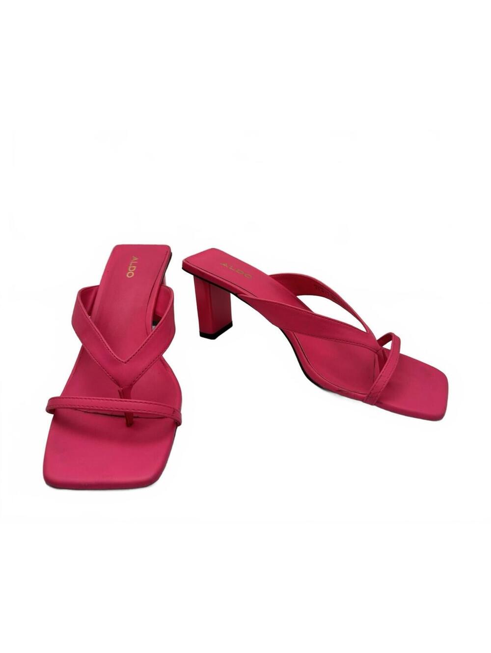ALDO Women's Hot Pink Thong Toe Block Heel Sandals Size 9